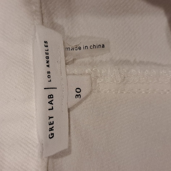 Grey Lab White Wrapped Waist Pleated Ankle Length Denim Jeans - Picture 5 of 6